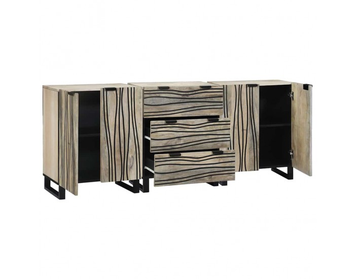 Sonata H Комплект мебели за баня с чекмедже с рафт 3 pcs Бял 180 x 33 x 75 см