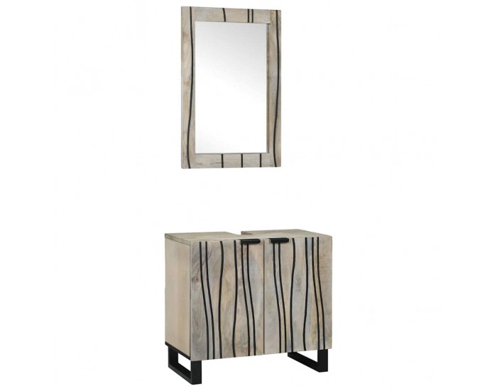 Sonata H Комплект мебели за баня с рафт 2 pcs Бял 62 x 33 x 58 см