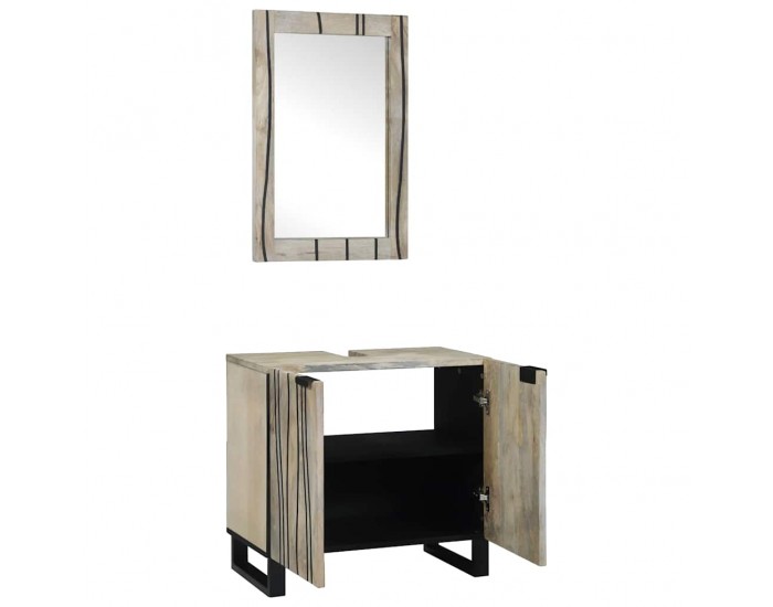 Sonata H Комплект мебели за баня с рафт 2 pcs Бял 62 x 33 x 58 см