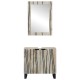 Sonata Set dulap baie 2 buc. Alb Lemn de mango solid