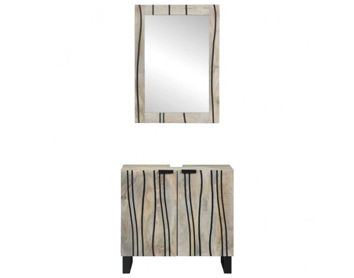 Sonata H Комплект мебели за баня с рафт 2 pcs Бял 62 x 33 x 58 см