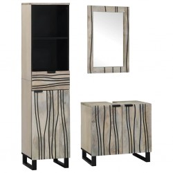 Sonata H Комплект мебели за баня с чекмедже с рафт 3 pcs Бял 38 x 33 x 160 см - Seturi