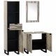 Sonata Set de mobilier pentru baie 3 buc. Alb 38 x 33 x 160 cm