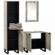 Sonata H Комплект мебели за баня с чекмедже с рафт 3 pcs Бял 38 x 33 x 160 см