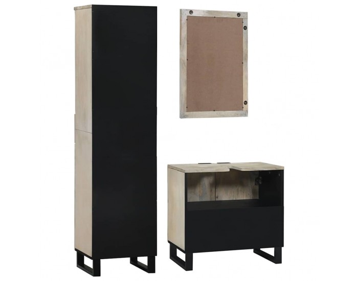 Sonata H Комплект мебели за баня с чекмедже с рафт 3 pcs Бял 38 x 33 x 160 см