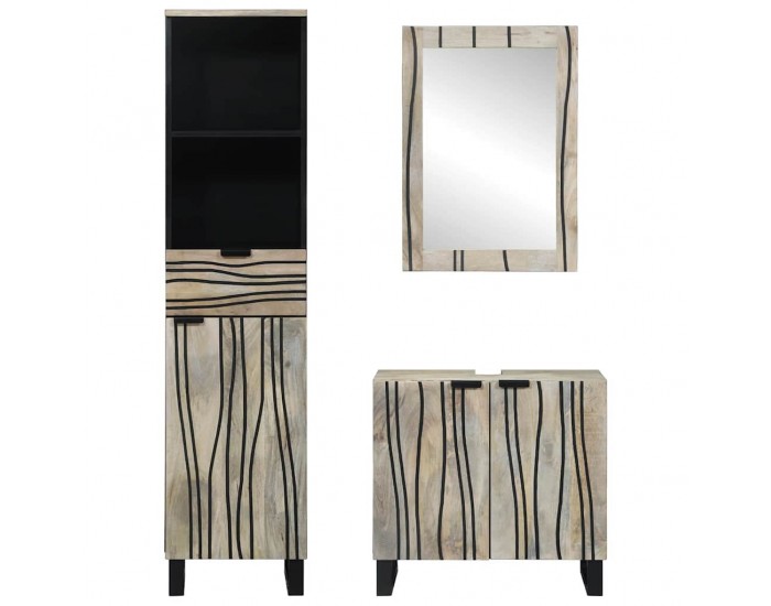 Sonata H Комплект мебели за баня с чекмедже с рафт 3 pcs Бял 38 x 33 x 160 см