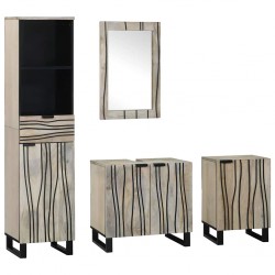 Sonata H Комплект мебели за баня 4 pcs Орехов кафяв 38 x 33 x 160 см - Seturi