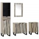 Sonata Set de mobilier pentru baie 4 buc. Maro Nuc Lemn prelucrat