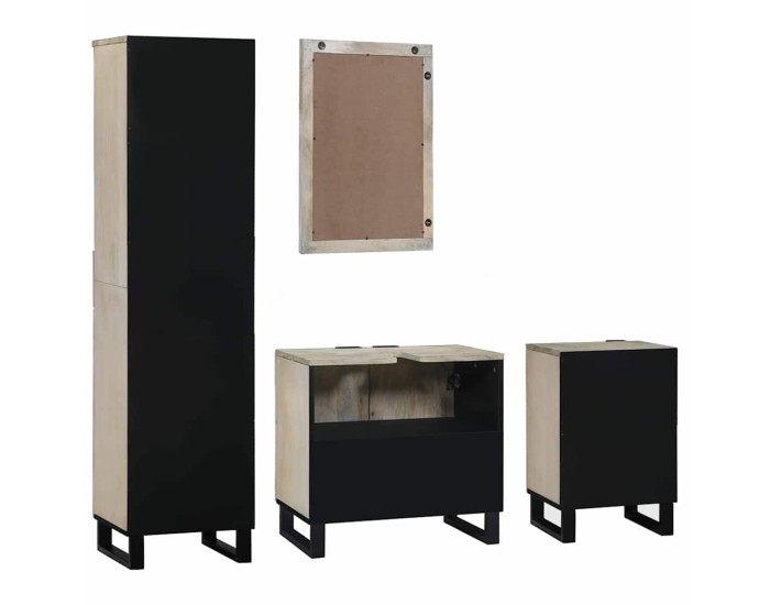 Sonata Set de mobilier pentru baie 4 buc. Maro Nuc Lemn prelucrat