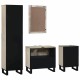 Sonata Set de mobilier pentru baie 4 buc. Maro Nuc Lemn prelucrat