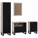 Sonata H Комплект мебели за баня 4 pcs Орехов кафяв 38 x 33 x 160 см