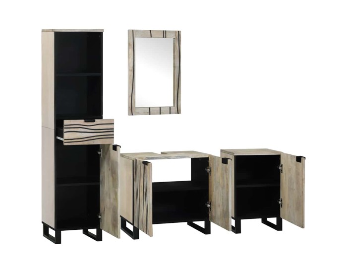 Sonata Set de mobilier pentru baie 4 buc. Maro Nuc Lemn prelucrat