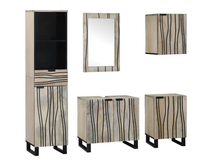 Sonata H Комплект мебели за баня 5 pcs Орехов кафяв 38 x 33 x 160 см