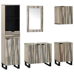 Sonata H Комплект мебели за баня 5 pcs Орехов кафяв 38 x 33 x 160 см - Seturi