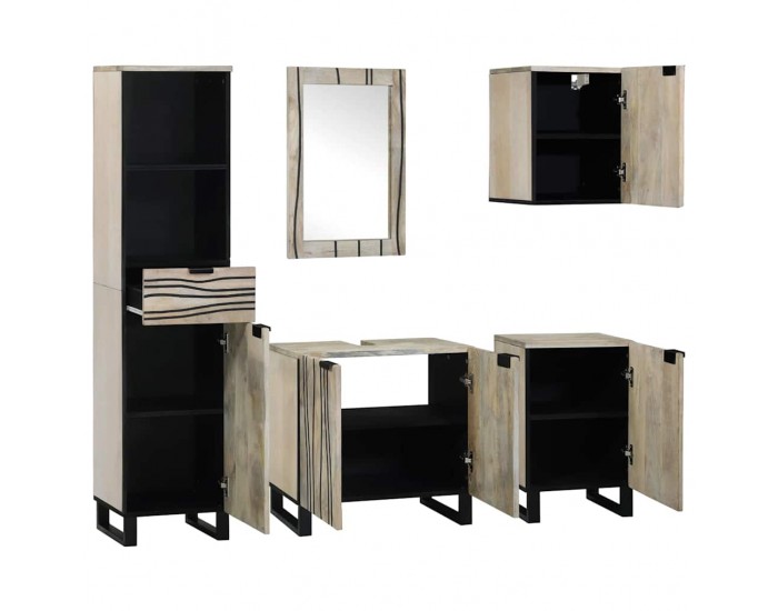 Sonata H Комплект мебели за баня 5 pcs Орехов кафяв 38 x 33 x 160 см