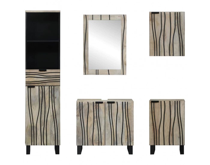 Sonata H Комплект мебели за баня 5 pcs Орехов кафяв 38 x 33 x 160 см