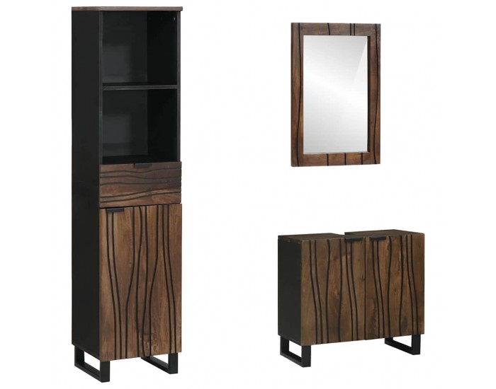 Sonata H Комплект мебели за баня 3 pcs Орехов кафяв 38 x 33 x 160 см