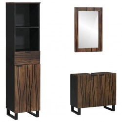 Sonata H Комплект мебели за баня 3 pcs Орехов кафяв 38 x 33 x 160 см - Seturi