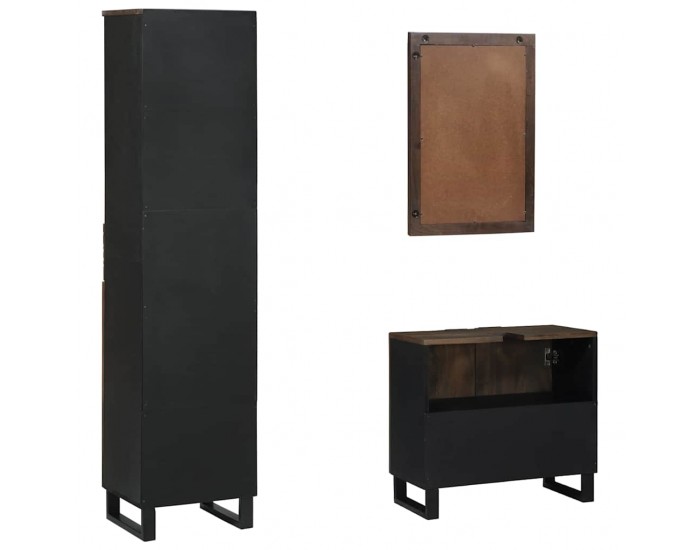 Sonata H Комплект мебели за баня 3 pcs Орехов кафяв 38 x 33 x 160 см