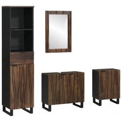 Sonata H Комплект мебели за баня с чекмедже с рафт 4 pcs Бял 38 x 33 x 160 см - Seturi