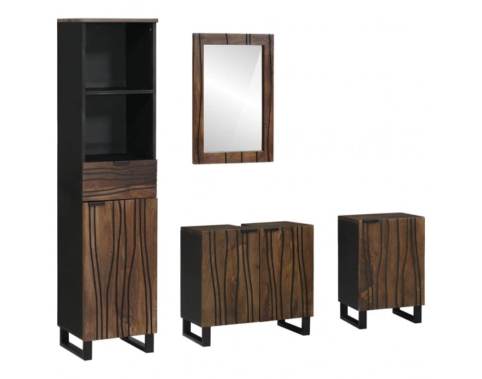 Sonata H Комплект мебели за баня с чекмедже с рафт 4 pcs Бял 38 x 33 x 160 см