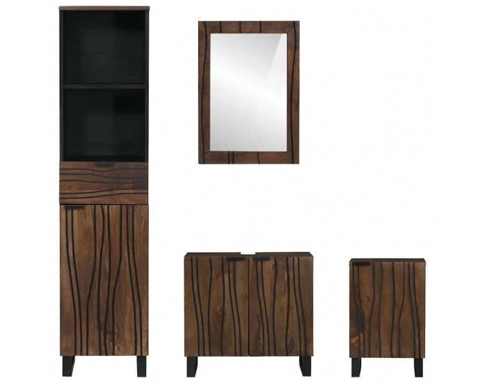 Sonata H Комплект мебели за баня с чекмедже с рафт 4 pcs Бял 38 x 33 x 160 см