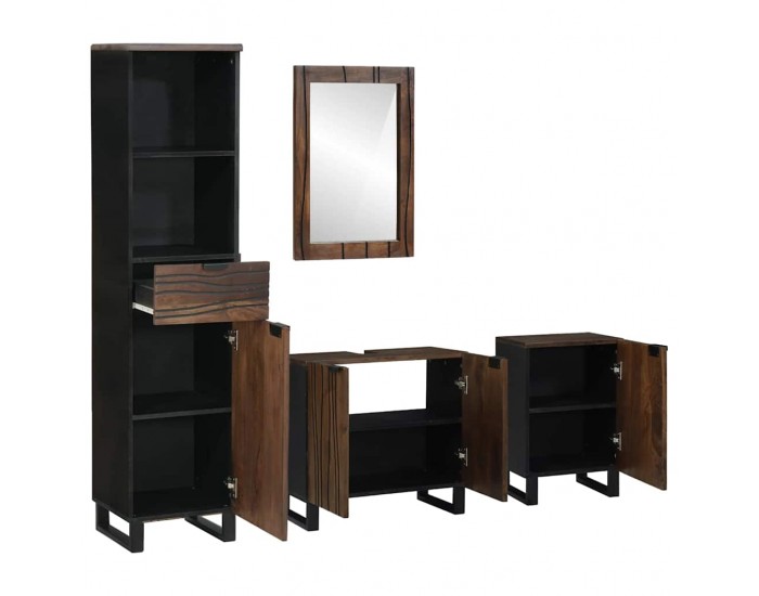 Sonata H Комплект мебели за баня с чекмедже с рафт 4 pcs Бял 38 x 33 x 160 см