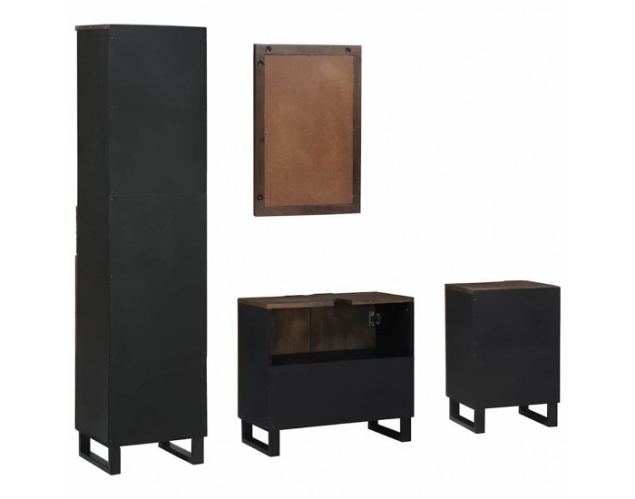 Sonata H Комплект мебели за баня с чекмедже с рафт 4 pcs Бял 38 x 33 x 160 см
