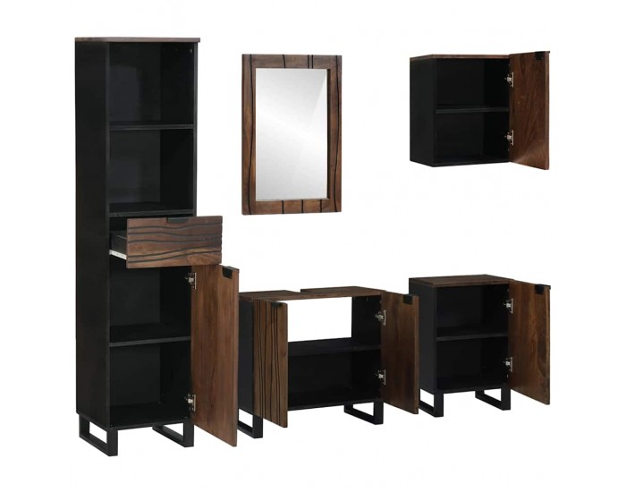 Sonata H Комплект мебели за баня с чекмедже с рафт 5 pcs Бял 38 x 33 x 160 см