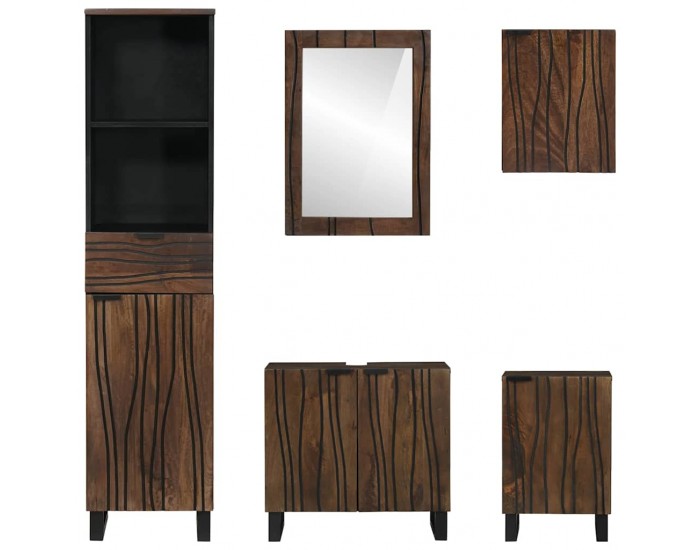 Sonata H Комплект мебели за баня с чекмедже с рафт 5 pcs Бял 38 x 33 x 160 см