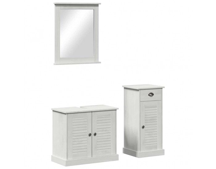 Sonata H Комплект мебели за баня с чекмедже с рафт 3 pcs Кафяво 37 x 34 x 80 см