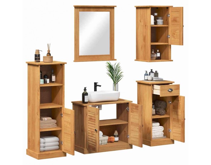 Sonata H Комплект мебели за баня 5 pcs Меденокафяво 37 x 34 x 110 см