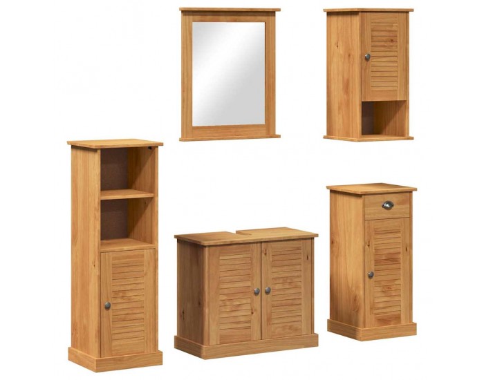 Sonata H Комплект мебели за баня 5 pcs Меденокафяво 37 x 34 x 110 см