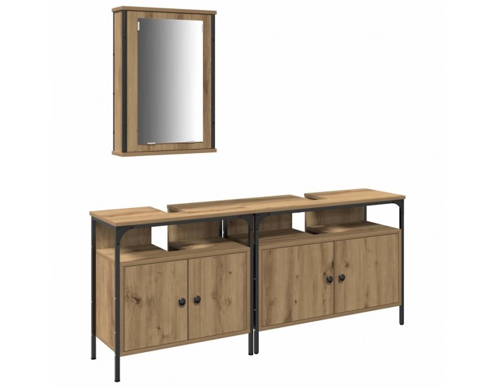 Sonata H Модулни единици за баня с врата 3 pcs Кафяво 80 x 30 x 60 cm