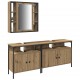 Sonata H Модулни единици за баня с рафт 3 pcs Кафяво 80 x 30 x 60 cm