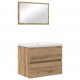 Sonata H Комплект мебели за баня 3 pcs Черен дъб 60 x 38.5 x 45 cm