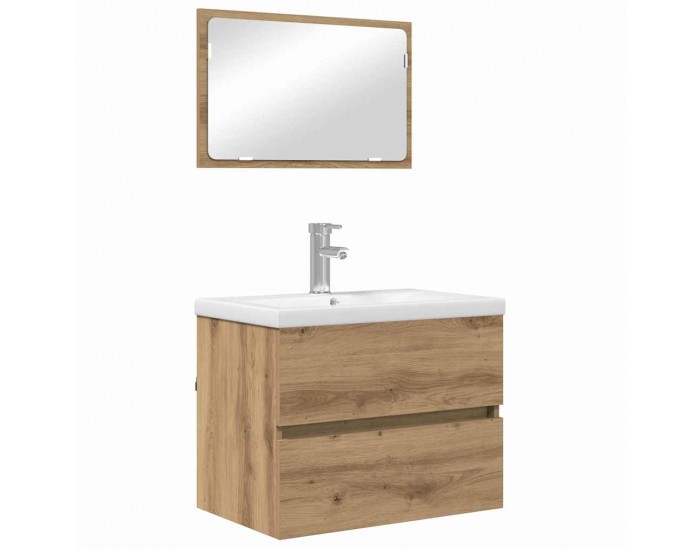 Sonata H Комплект мебели за баня 3 pcs Черен дъб 60 x 38.5 x 45 cm