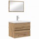 Sonata H Комплект мебели за баня 3 pcs Черен дъб 60 x 38.5 x 45 cm