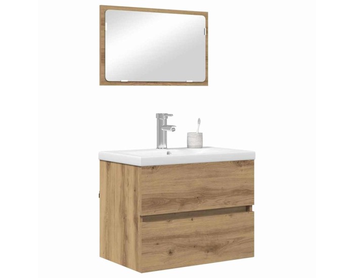 Sonata Set de mobilier pentru baie 3 buc. Stejar Negru Lemn prelucrat