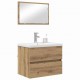 Sonata H Комплект мебели за баня 3 pcs Черен дъб 60 x 38.5 x 45 cm