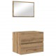 Sonata H Комплект мебели за баня 3 pcs Черен дъб 60 x 38.5 x 45 cm