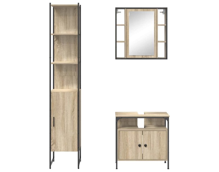 Sonata Set de mobilier pentru baie 3 buc. Stejar Sonoma