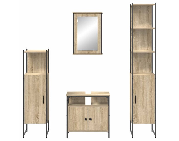 Sonata Set de mobilier pentru baie 4 buc. Stejar Sonoma