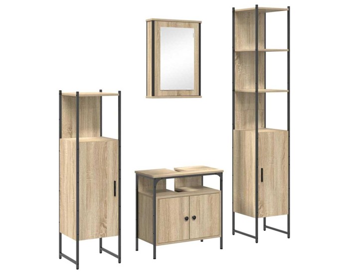 Sonata Set de mobilier pentru baie 4 buc. Stejar Sonoma
