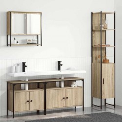 Sonata H Комплект мебели за баня 4 pcs дъб сонома Среден ПДЧ и метал - Seturi