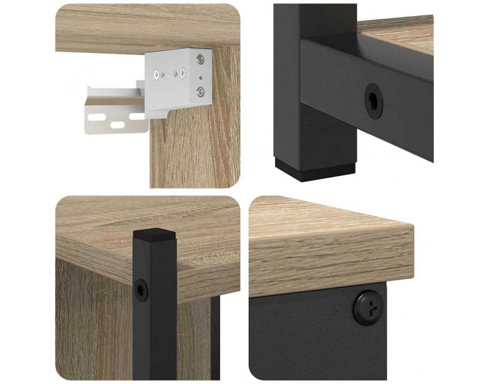 Sonata H Комплект мебели за баня 4 pcs дъб сонома Среден ПДЧ и метал