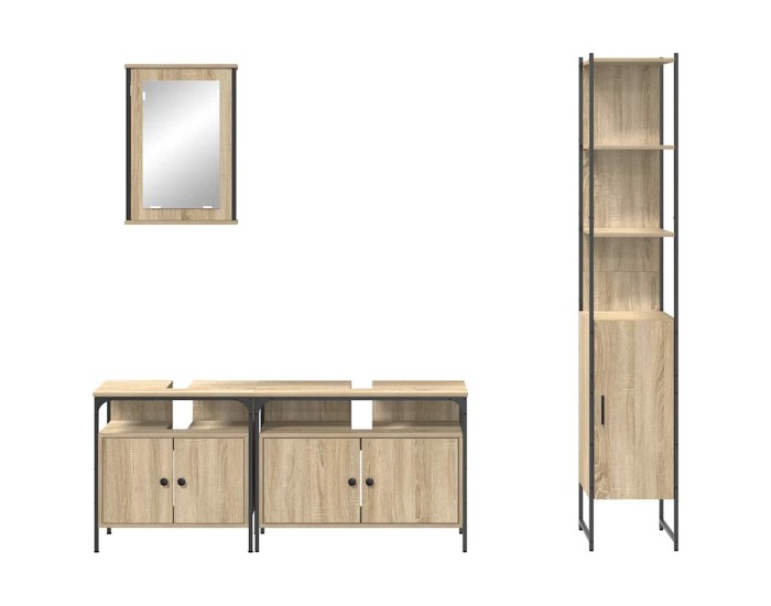 Sonata Set de mobilier pentru baie 4 buc. Stejar Sonoma