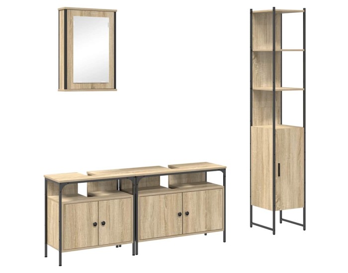 Sonata Set de mobilier pentru baie 4 buc. Stejar Sonoma