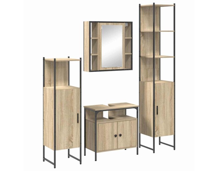 Sonata Set de mobilier pentru baie 4 buc. Stejar Sonoma