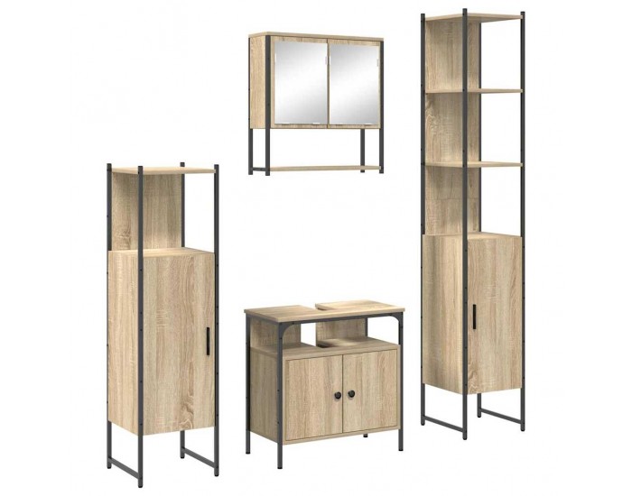 Sonata H Комплект мебели за баня 4 pcs дъб сонома 33 x 33 x 188.5 см